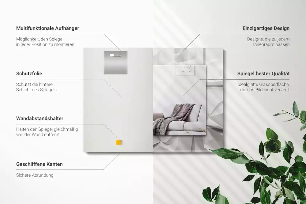 Négyszögletes dísztükör Absztrakt geometriai formák