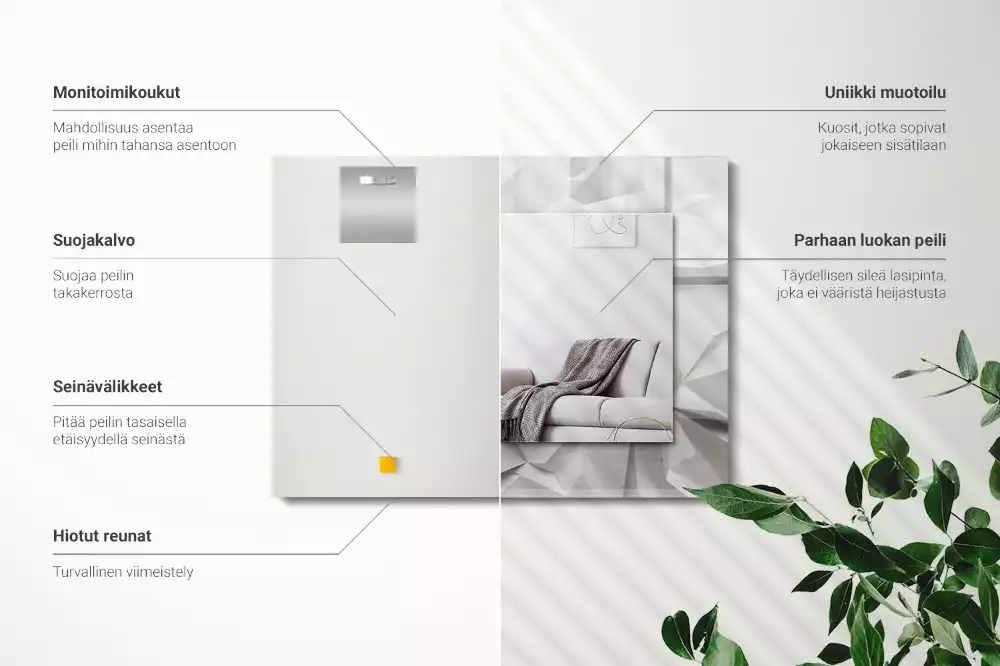 Négyszögletes dísztükör Absztrakt geometriai formák