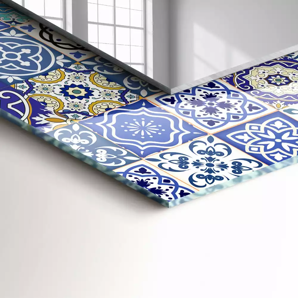 Négyszögletes dísztükör Marokkói minták