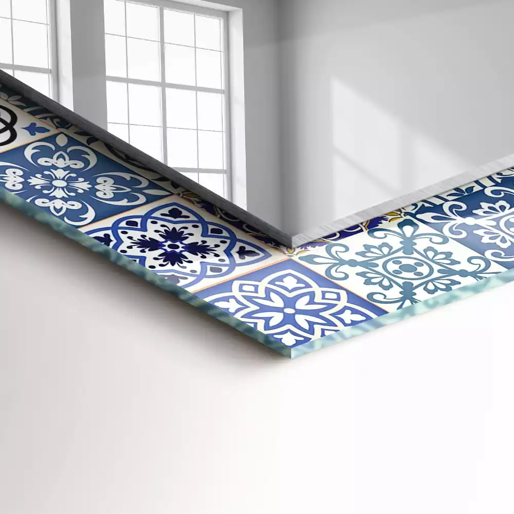 Négyszögletes dísztükör Marokkói minták