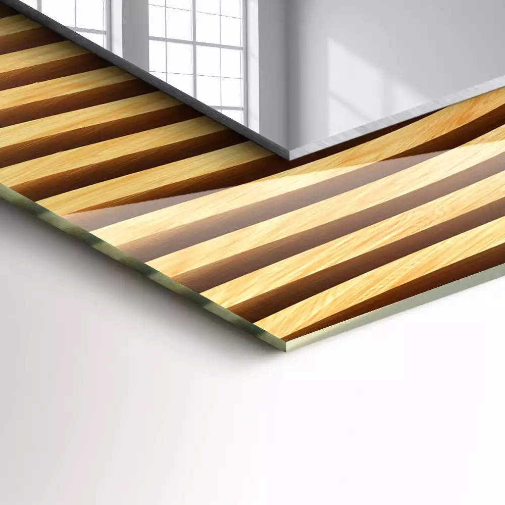 Négyszögletes dísztükör Fa hullámok