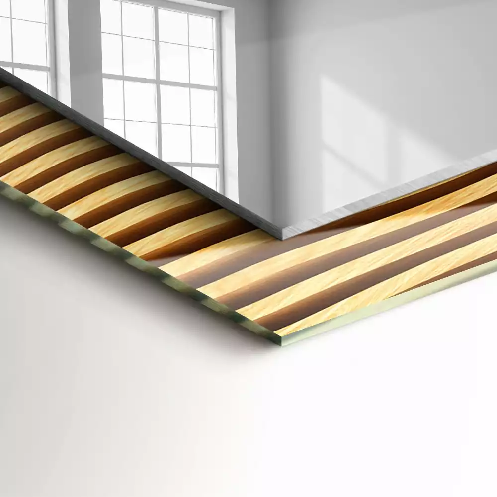 Négyszögletes dísztükör Fa hullámok