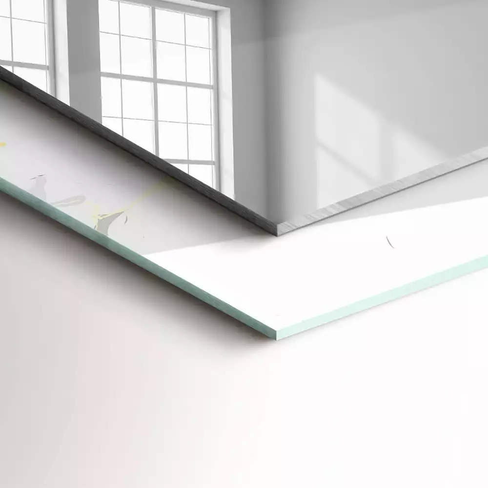 Négyszögletes dísztükör Fehér márvány minta