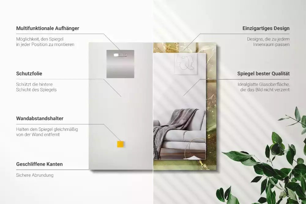 Négyszögletes dísztükör Absztrakt művészet