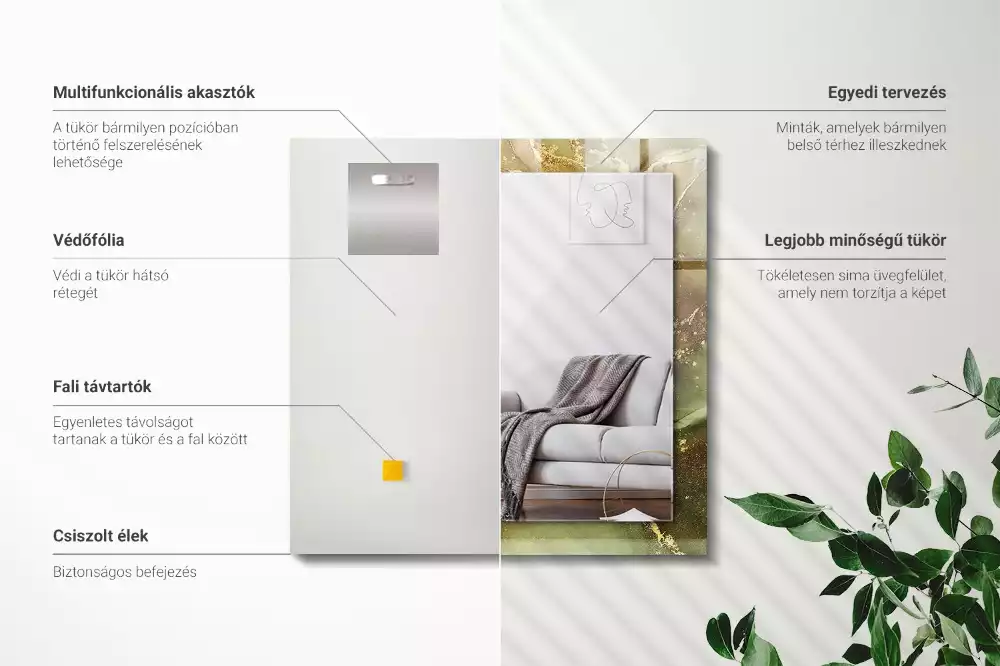 Négyszögletes dísztükör Absztrakt művészet