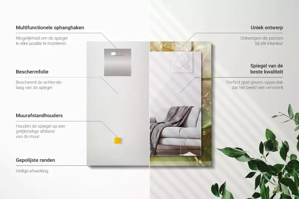 Négyszögletes dísztükör Absztrakt művészet