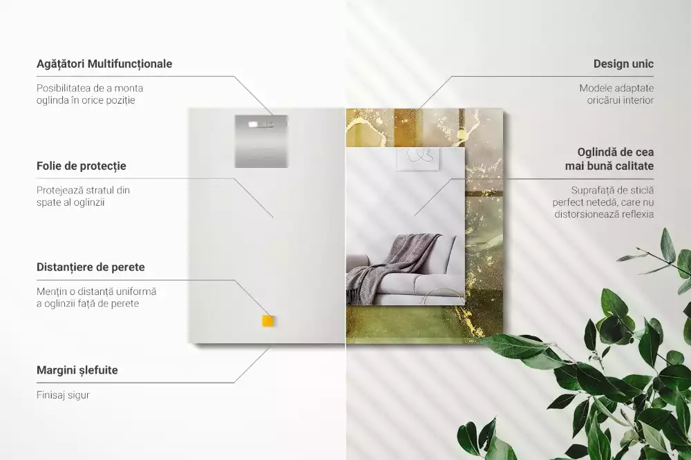 Négyszögletes dísztükör Absztrakt művészet