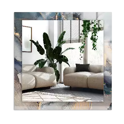 Négyszögletes dísztükör Absztrakt kék művészet