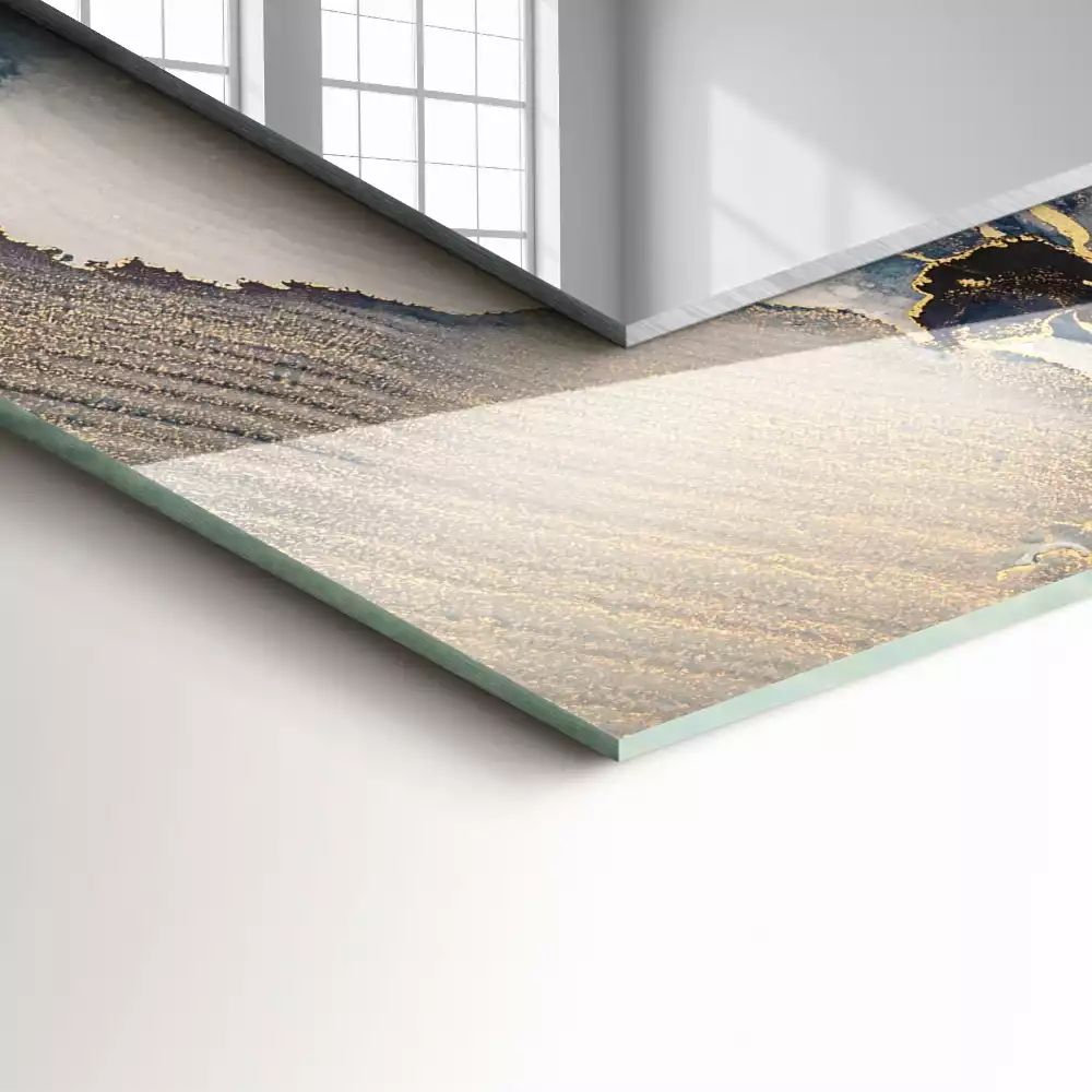 Négyszögletes dísztükör Absztrakt kék művészet