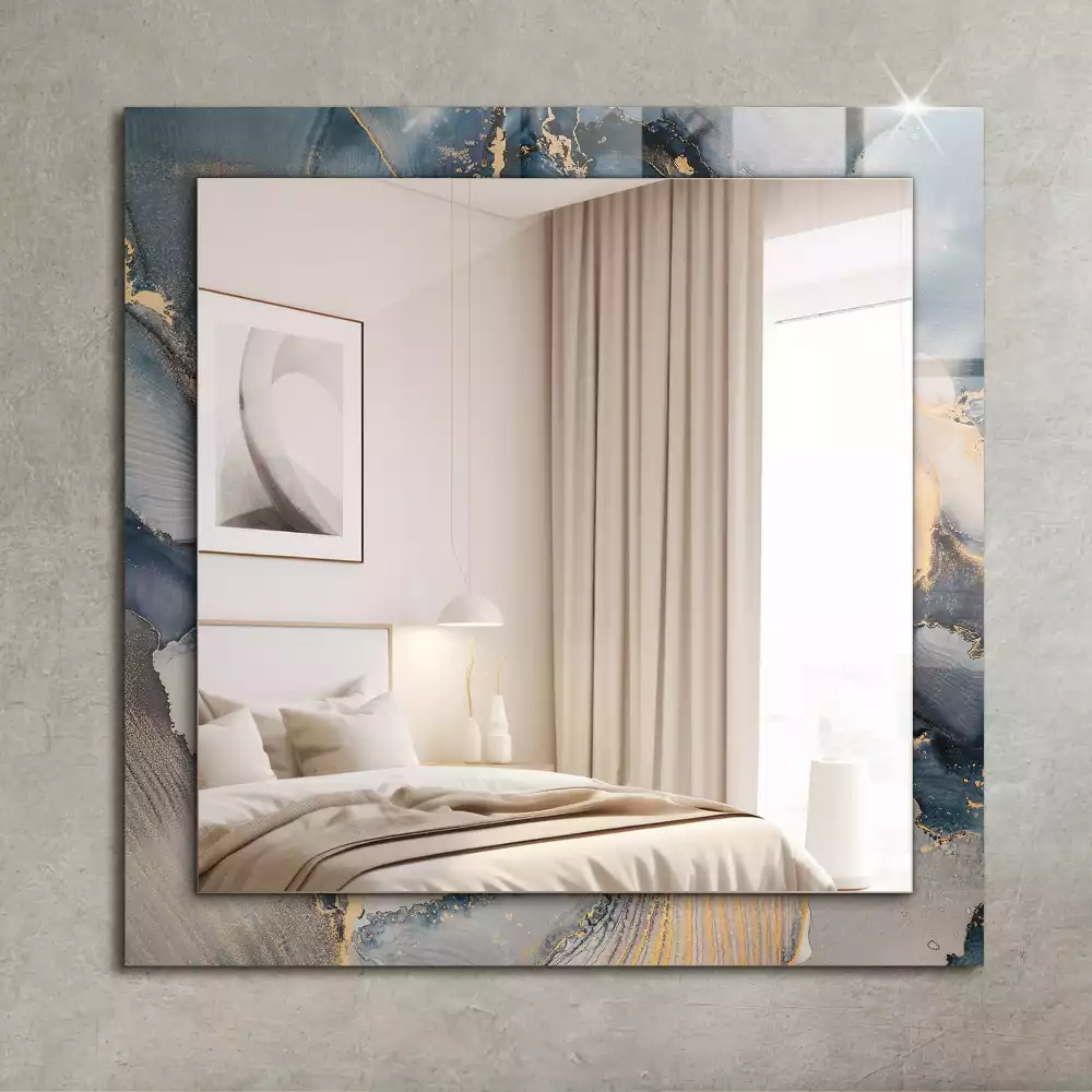 Négyszögletes dísztükör Absztrakt kék művészet