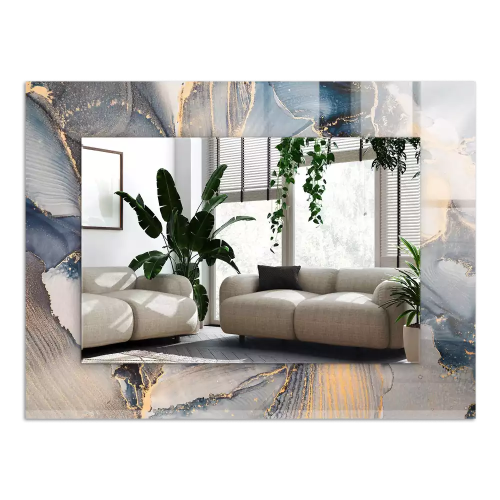 Négyszögletes dísztükör Absztrakt kék művészet