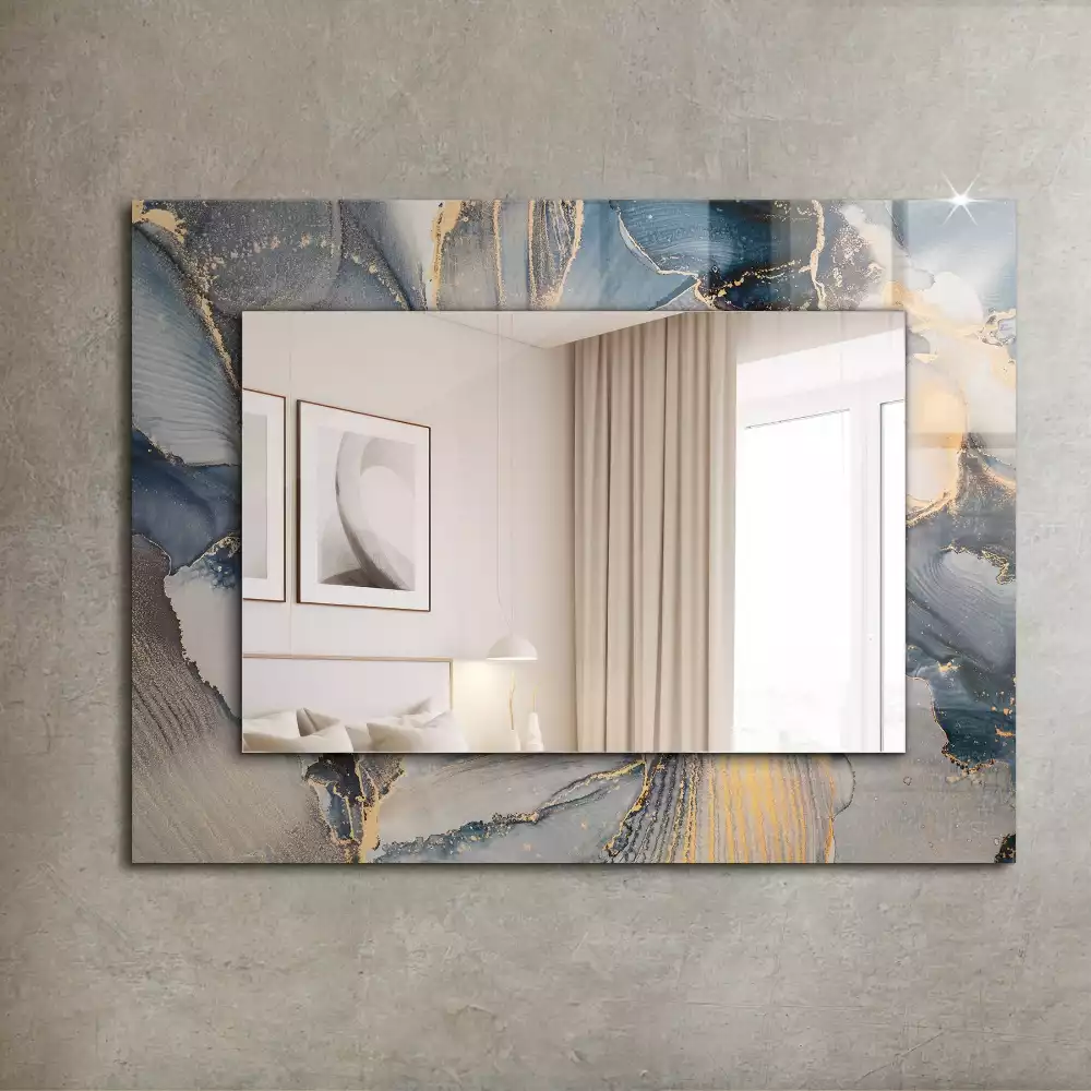 Négyszögletes dísztükör Absztrakt kék művészet