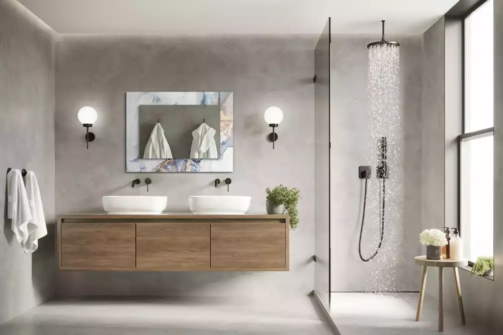 Négyszögletes dísztükör Absztrakt művészeti márvány