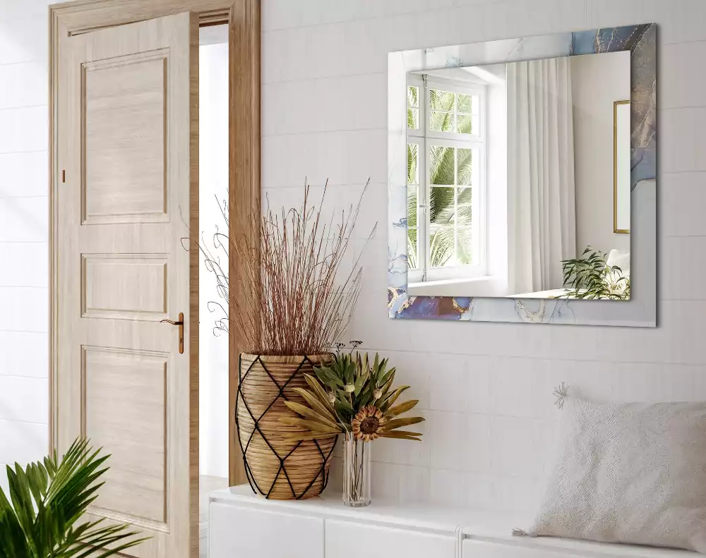 Négyszögletes dísztükör Absztrakt művészeti márvány