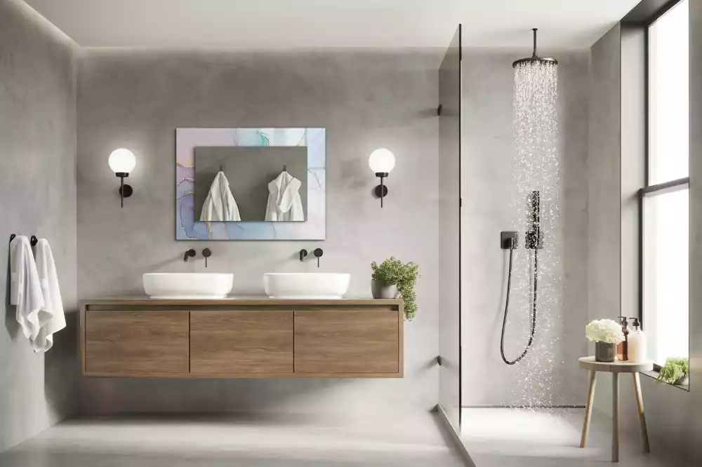 Négyszögletes dísztükör Absztrakt akvarell