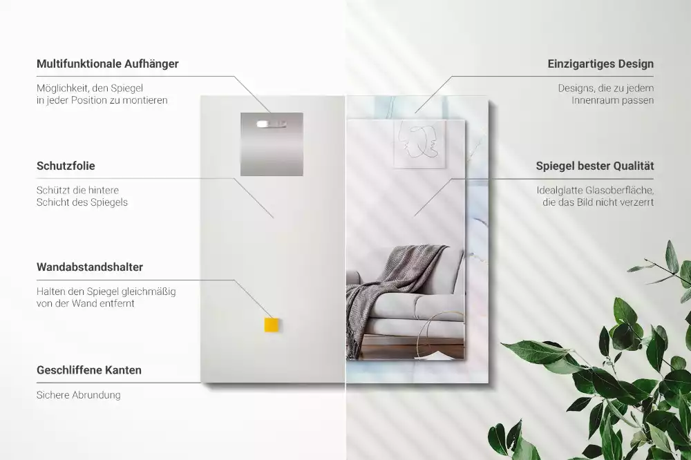 Négyszögletes dísztükör Absztrakt akvarell