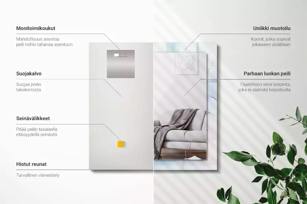 Négyszögletes dísztükör Absztrakt akvarell