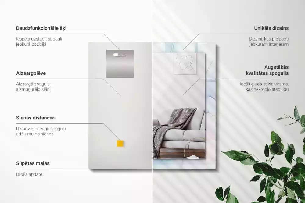 Négyszögletes dísztükör Absztrakt akvarell