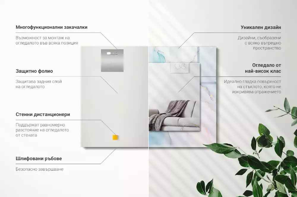 Négyszögletes dísztükör Absztrakt akvarell