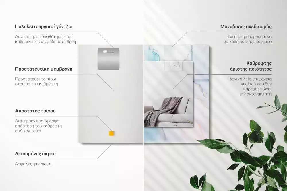 Négyszögletes dísztükör Absztrakt akvarell