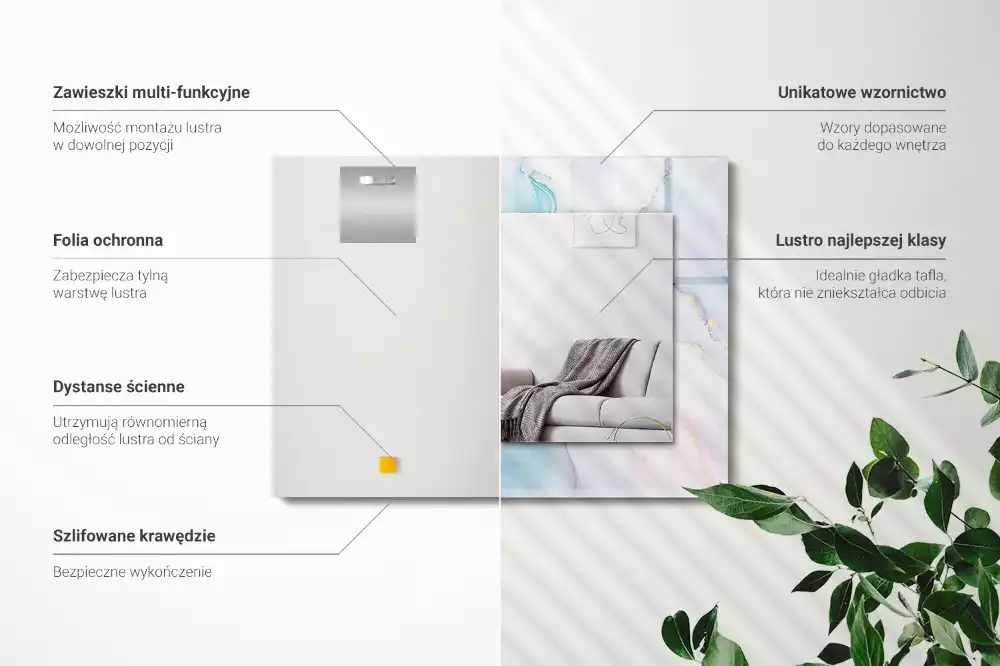 Négyszögletes dísztükör Absztrakt akvarell