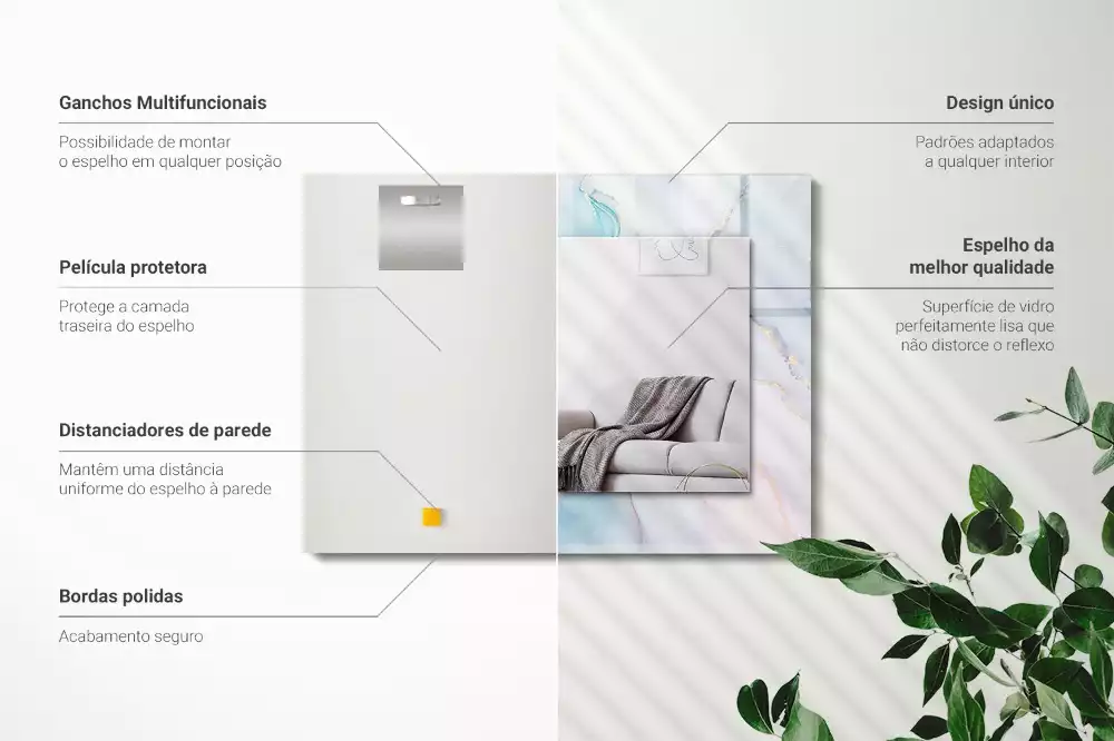 Négyszögletes dísztükör Absztrakt akvarell