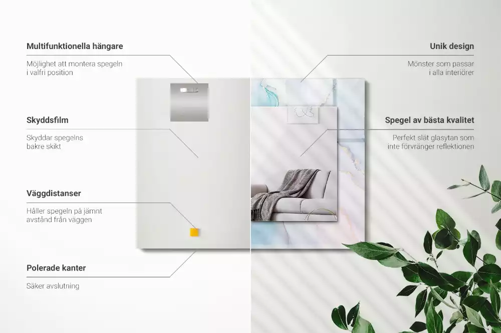 Négyszögletes dísztükör Absztrakt akvarell