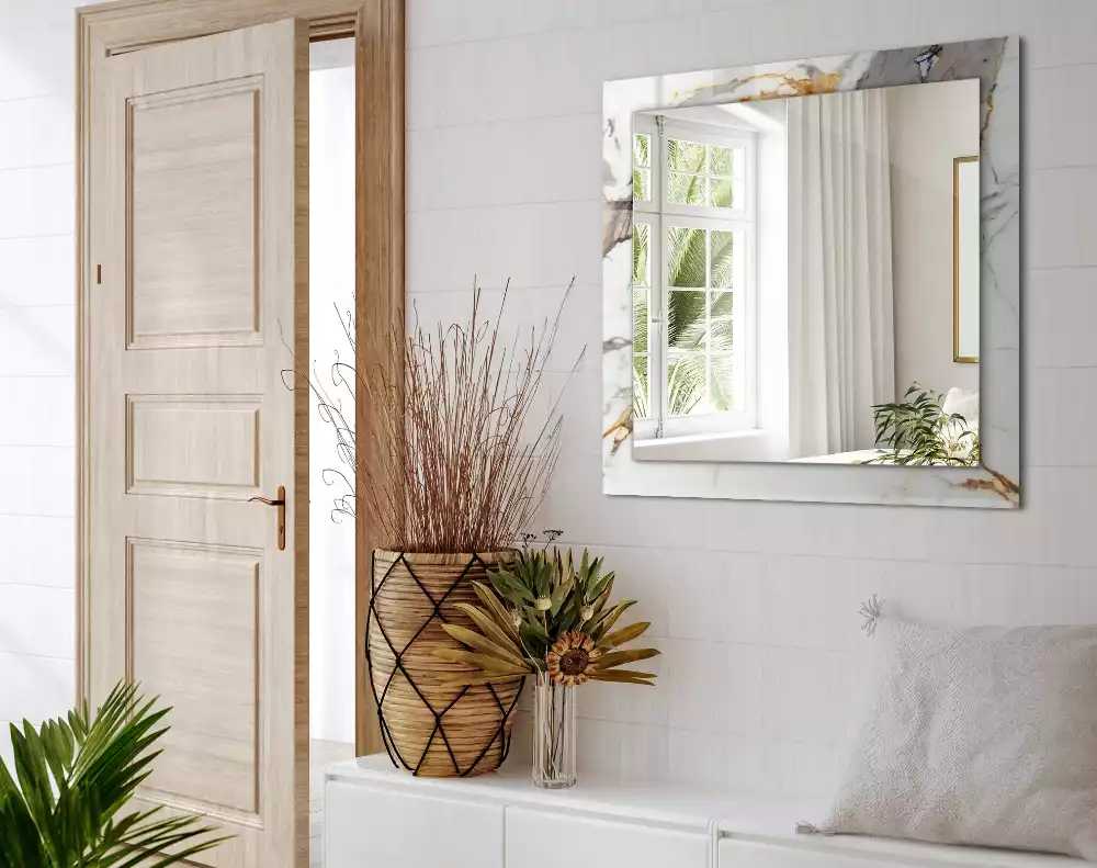 Négyszögletes dísztükör Eredzett márvány