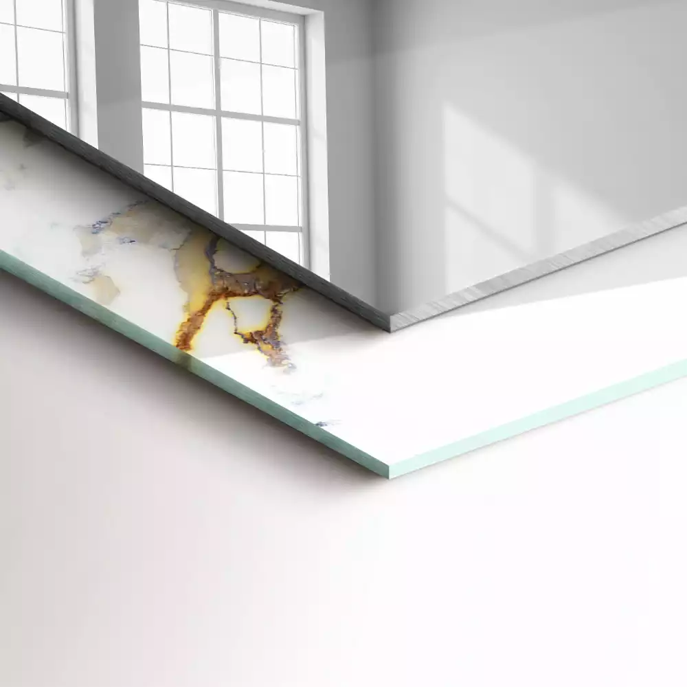 Négyszögletes dísztükör Eredzett márvány