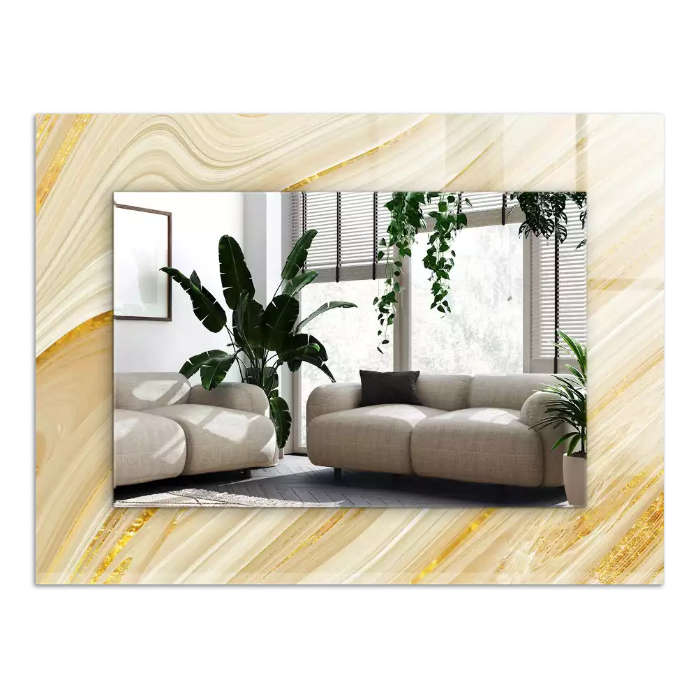 Négyszögletes dísztükör Sárga absztrakt vonalak