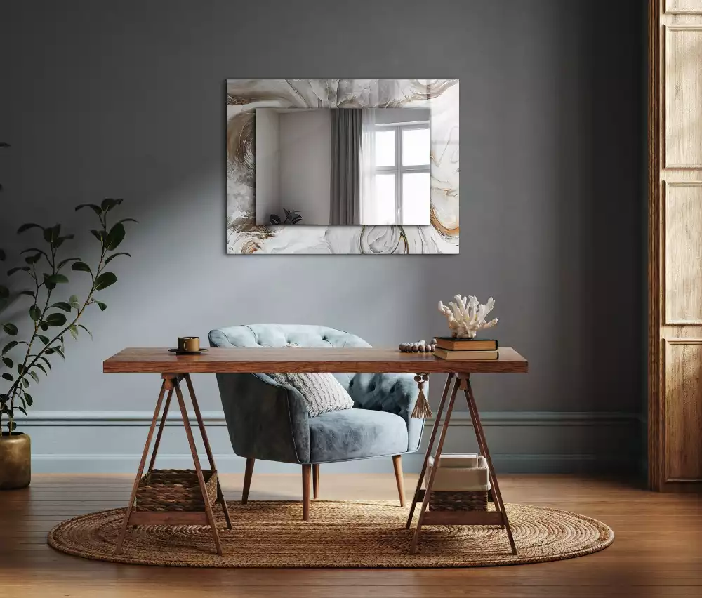 Négyszögletes dísztükör Absztrakt márvány minta