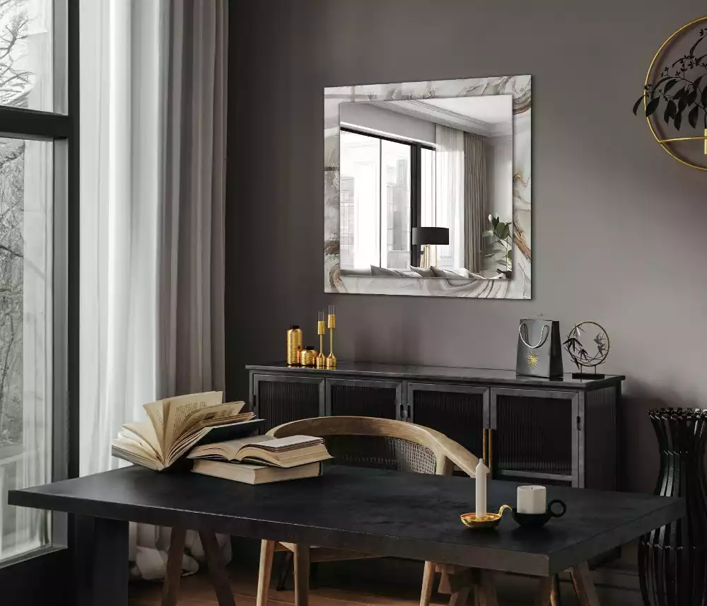 Négyszögletes dísztükör Absztrakt márvány minta