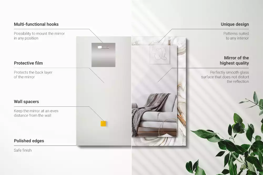 Négyszögletes dísztükör Absztrakt márvány minta