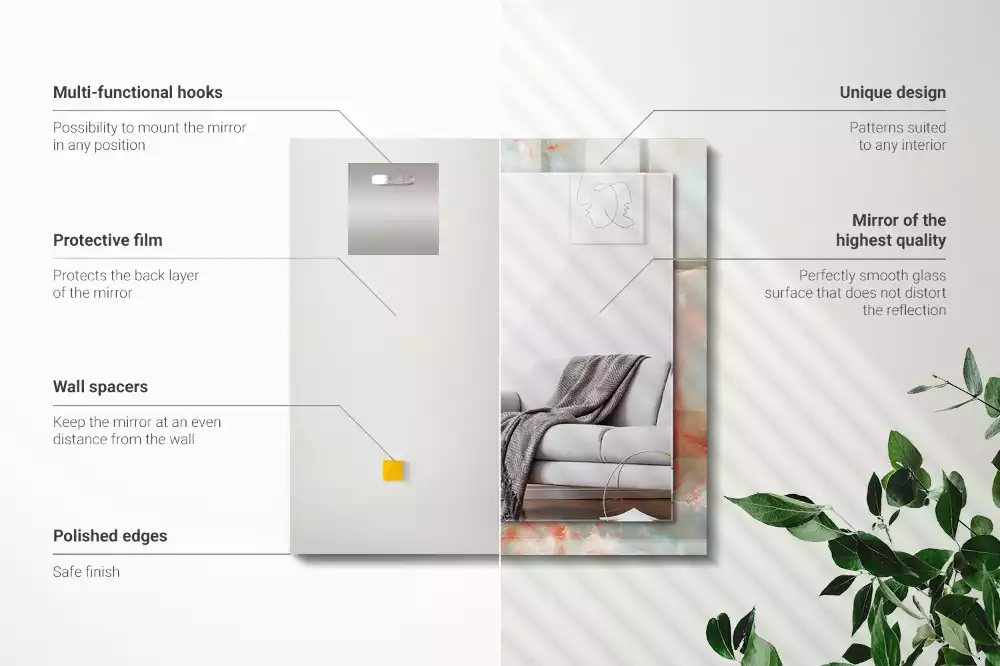 Négyszögletes dísztükör Absztrakt színes textúra