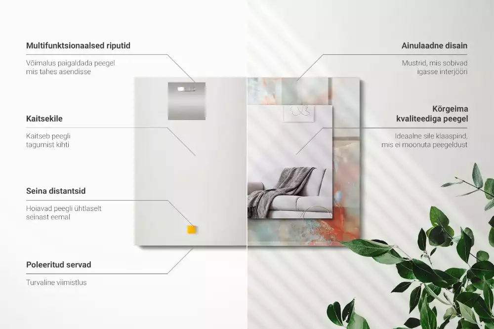 Négyszögletes dísztükör Absztrakt színes textúra