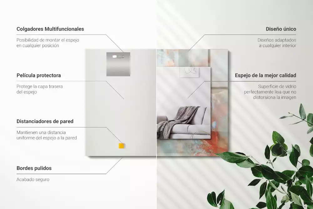 Négyszögletes dísztükör Absztrakt színes textúra