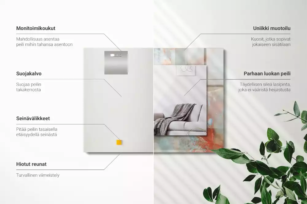 Négyszögletes dísztükör Absztrakt színes textúra