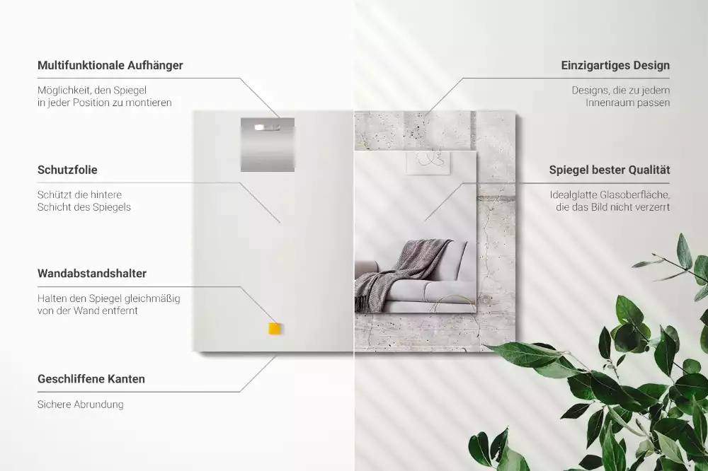 Négyszögletes dísztükör Repedt betonfal