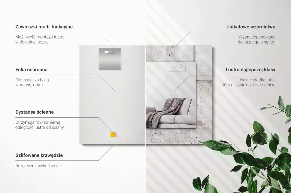 Négyszögletes dísztükör Repedt betonfal