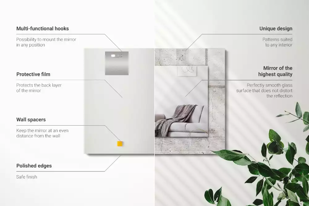 Négyszögletes dísztükör Repedt betonfal