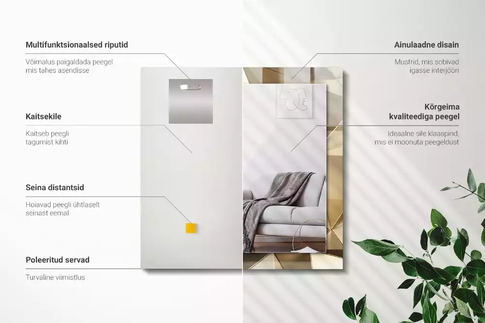 Négyszögletes dísztükör Geometriai formák