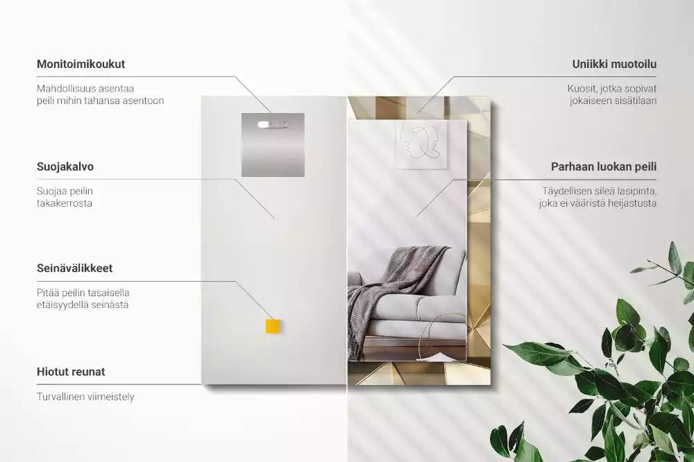 Négyszögletes dísztükör Geometriai formák