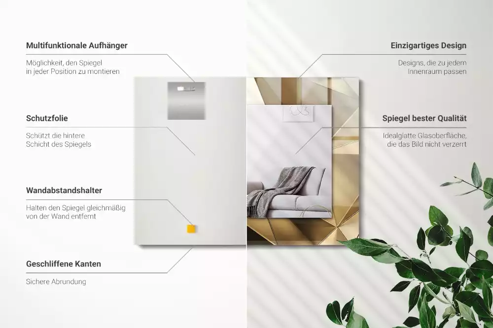 Négyszögletes dísztükör Geometriai formák