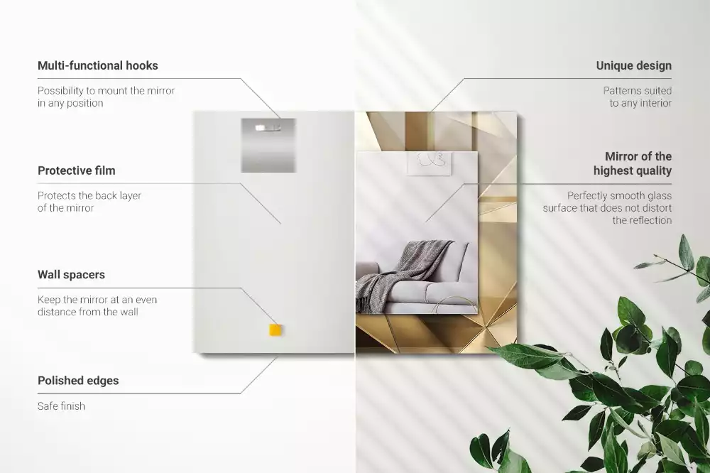 Négyszögletes dísztükör Geometriai formák