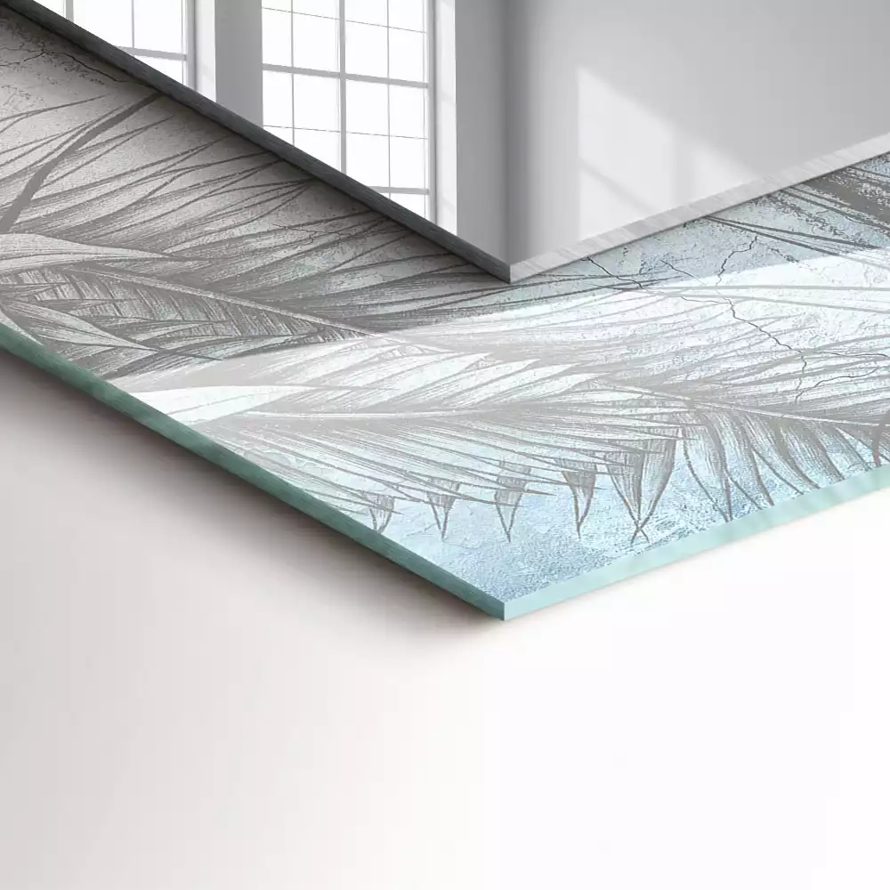 Négyszögletes dísztükör Pasztell növények