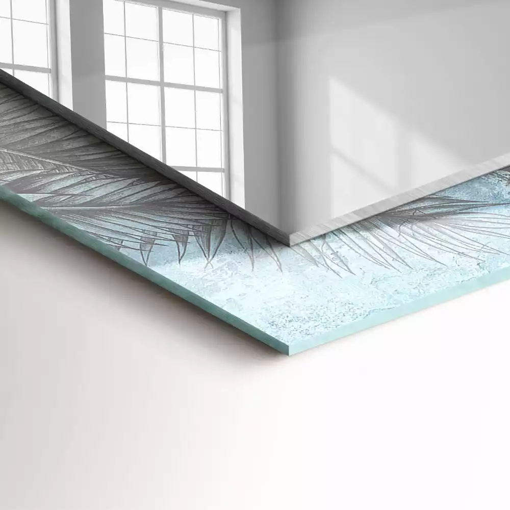 Négyszögletes dísztükör Pasztell növények