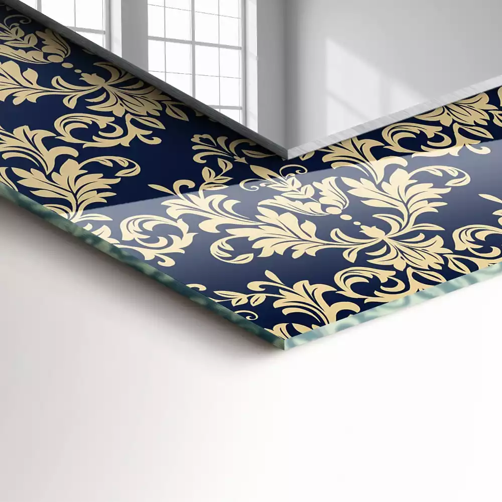 Négyszögletes dísztükör Viktoriánus háttérkép minta