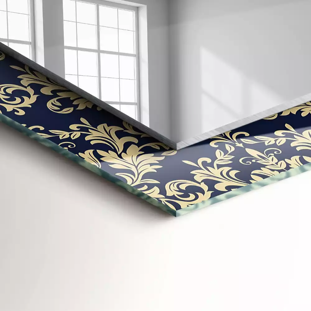 Négyszögletes dísztükör Viktoriánus háttérkép minta