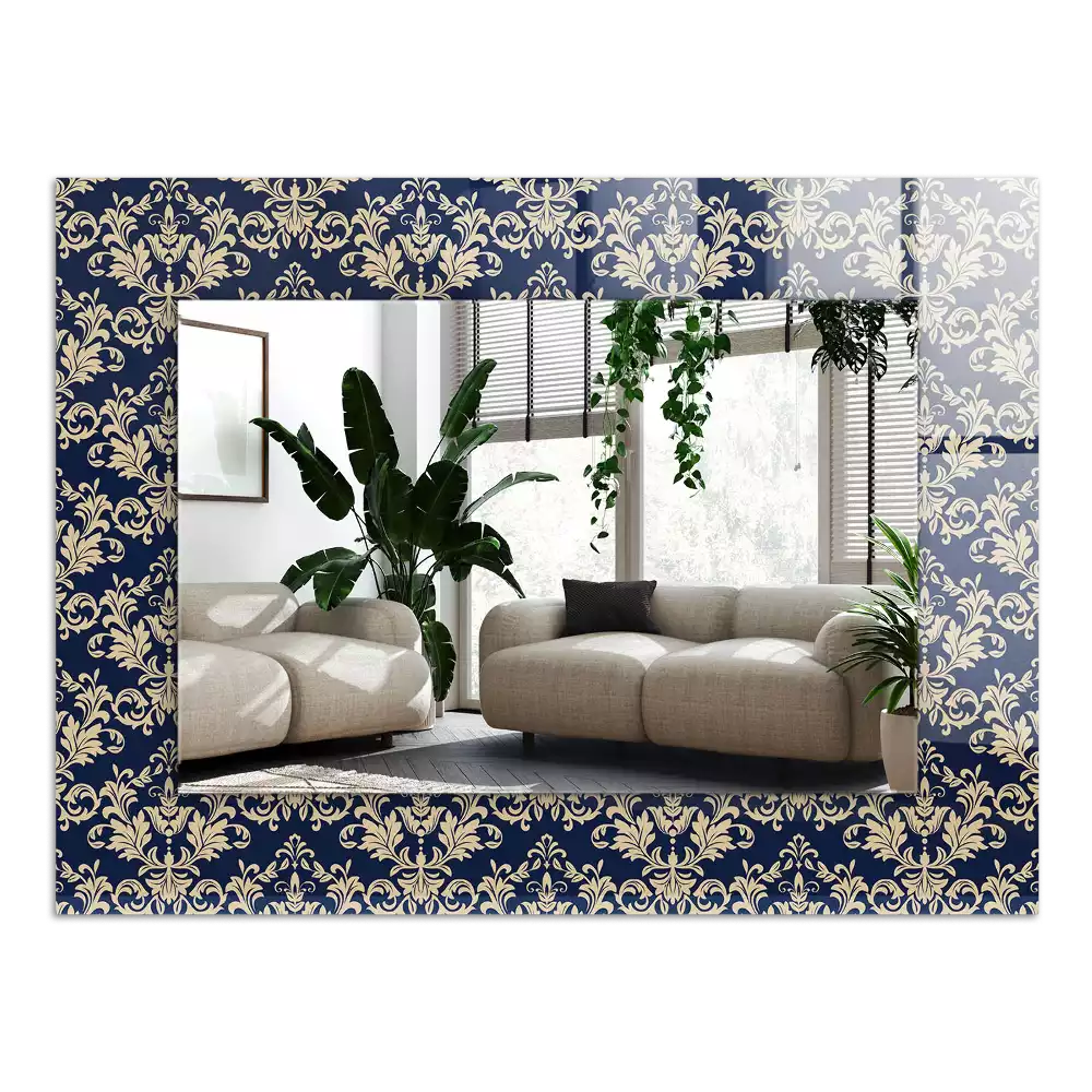 Négyszögletes dísztükör Viktoriánus háttérkép minta