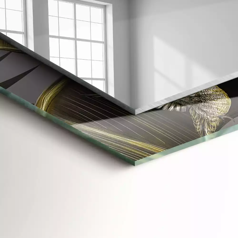 Négyszögletes dísztükör Virágok és kolibri